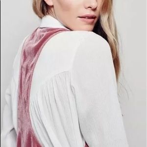 Free People Velvet Vibes Vest Rose Racer Back Sz M